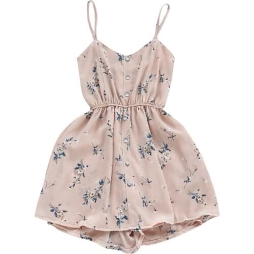 C1472 New 2019 summer women fashion sweet broken flower show thin chiffon dress cheap wholesale