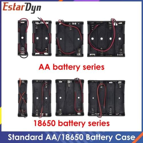 New 18650 Battery Holder Box Case Black With Wire Lead 3.7V Clip 5 Pcs high quality