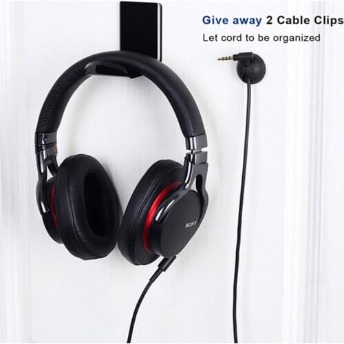 Durable L Shape Headphone Wall Mount Simple Hook Headset Hanger Stand Headphone Holder