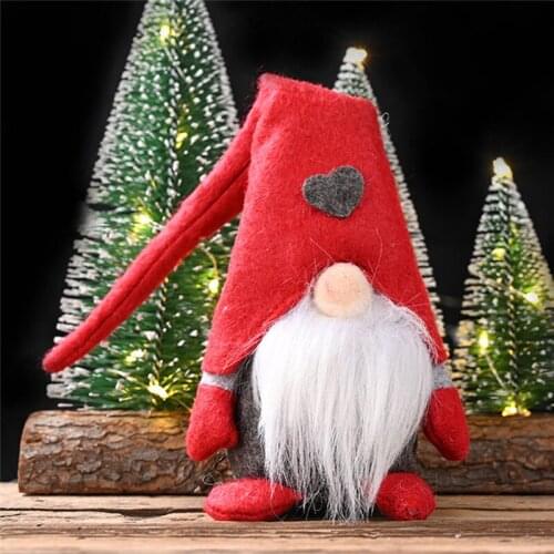 Handmade Long Hat Swedish Stuffed Gnome Toy Santa Doll Gnome Nordic Home Ornaments Christmas Santa Gift Decoration For Home