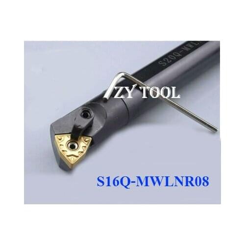 S16Q-MWLNR08 Boring Bar,Dia 16*180mm Internal turning Tool holder CNC tool holder, Lathe cutting tool for WNMG0804 Inserts