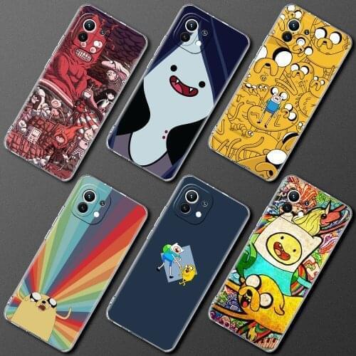 Silicone Case For Xiaomi Mi Poco X3 NFC 10T Pro M3 Note 10 Lite 11 9T F3 Transparent Shockproof Phone Cover Anime Adventure Time