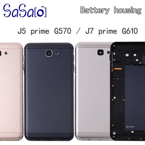 Battery Cover Housing Replacement For Samsung Galaxy J7 Prime G610F J5 Prime G570F Back Cover Case Rear Door Parts with Logo