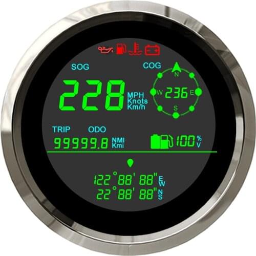 0-299 km/h GPS Speedometer km/h MPH Knots LCD Digital GPS Speedometer With Trip ODO COG Fuel Gauge Voltmeter For Boat Marine
