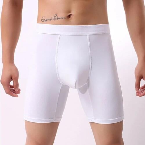 New Underwear Men Boxer Panties Men Underwear Boxer Shorts Boxershorts Long Underpants Ice Silk High Quality High-rise Panties