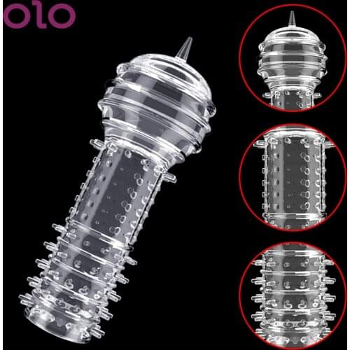 OLO Penis Extender G Point Stimulation Delay Condom Reusable Cock Sleeve Penis Sleeve Dildo Toys Sex Toys for Men