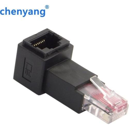 Up Angled 90 Degree 8P8C FTP STP UTP Cat 5e Male to Female Lan Ethernet Network Extension Adapter