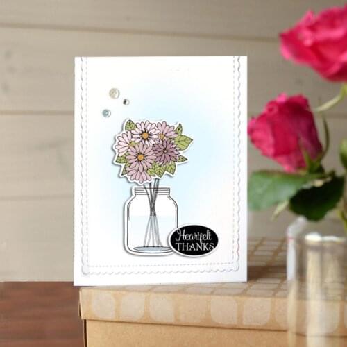 Flower Vase Silicone Clear Seal Stamp DIY Scrapbooking Embossing Photo Album Decorative Paper Card Craft E56C