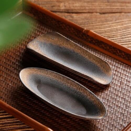 Vintage Coarse Pottery Teaspoon Tea Ceremony Accessories Tea Shovel Kung Fu Teaware Small Saucer Cha Scoop Nuts Holder Decor