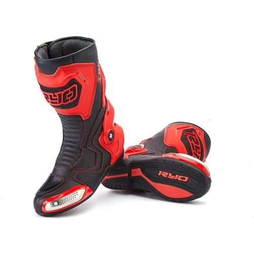 Waterproof Microfiber Leather Motorcycle Shoes Motorbike Racing boots YKK Zipper Men Women Outdoor Sports botas with rubber sole