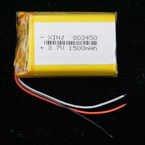XINJ 3.7V 1500mAh 3wires for thermistor Lithium Polymer Li-Po Battery Li ion 803450 For GPS Sat Nav DIY E-book PDA MID ipod DVD