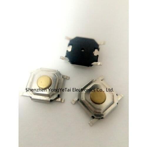 YYT 100PCS 4*4*1.5 Tact Switch button/micro LCD SMD 4 feet waterproof copper head copper key