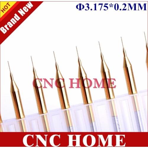 10pcs/lot 0.2MM Titanium Coated Carbide PCB Dremel Jewelry CNC Drill Bits, CNC Router Bits, PCB Drilling Bit