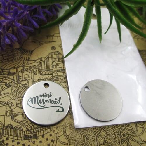 20pcs--"MIMI MERMAID"stainless steel charms 5 styles for choosing DIY Charms for necklace bracelets