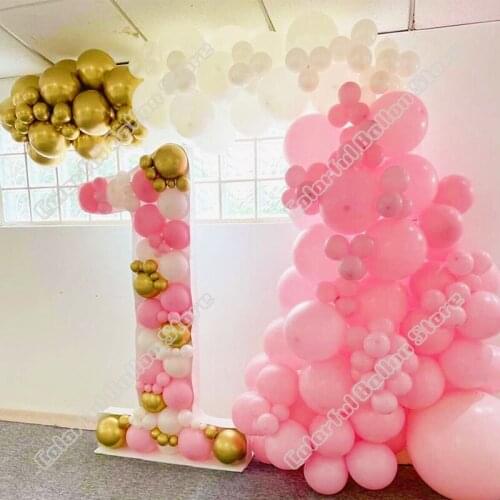 216pcs Maca Pink Latex Balloon Arch Kit White Gold Balloon Wedding Birthday Party Baby Shower Backdrop Event Dinner Decoration