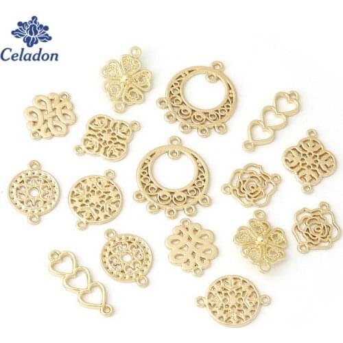 30pcs Vintage Style Gold Color Mixed Flower Metal Charms Pendant DIY Handmade Charm for Bracelet Necklace Earring Jewelry Making