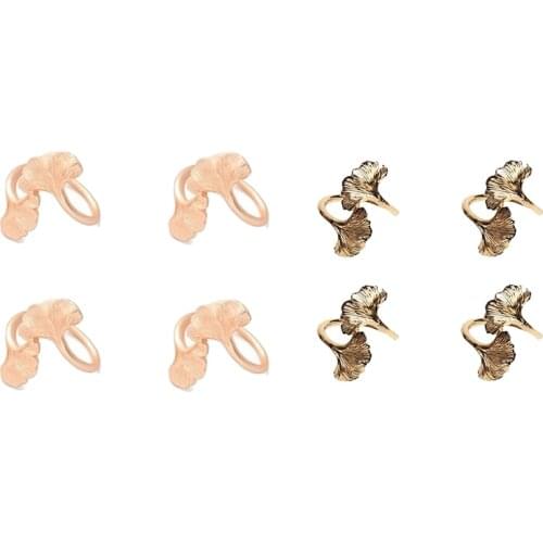 4Pcs Napkin Ring Ginkgo Leaf Restaurant Metal Napkin Buckle Napkin Holder Hotel Table Decoration