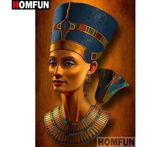 HOMFUN Full Square/Round Drill 5D DIY Diamond Painting "Queen of egypt" 3D Diamond Embroidery Cross Stitch Home Decor A19643