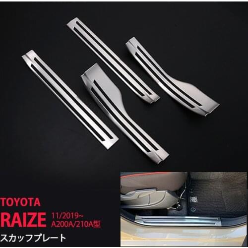 Car Interio Accessories for Toyota Raize A200A/210A Stainless Steel Car Door Sill Protector Chrome Automobiles Styling Stickers