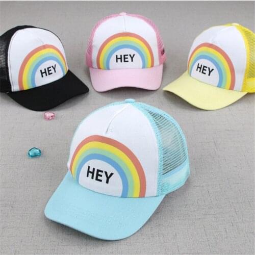 Baseball Cap Kids Sports Cap Mesh Hat Cotton Beret Stripe Summer Cap Children Accessories Baby Boys Girls Hats