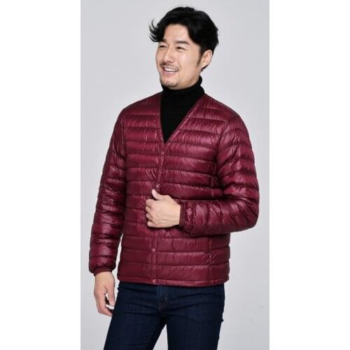 Brand Mens Down Jacket Ultra Light Down Jacket Men Slim Windproof Portable V Neck Lightweight Coat Warm Liner plus size XS-3XL
