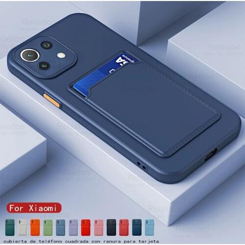 Xiomi 11 lite case color wallet card slot soft silicone phone covers for xiaomi mi 11 ultra lite pro 11pro 11i shockproof coque