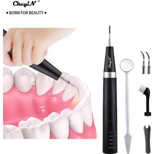 Ckeyin Usb Ultrasonic High-Frequency Vibration Ion Dental Scaler Dental Calculus Remover Multiple Modes Teeth Whitening Tools