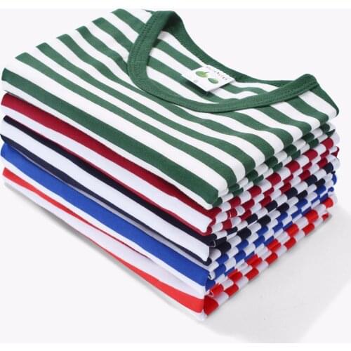 Children In Childrens Wear Boys Summer Short Sleeve T-shirt Cotton Striped Collar Render Children Half Sleeve New Jersey