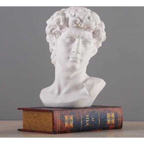 Greek Mythology David Head Bust Statue Mini Europe Michelangelo Home Decoration Resin Art Craft Sculpture Sketch Practice Gift