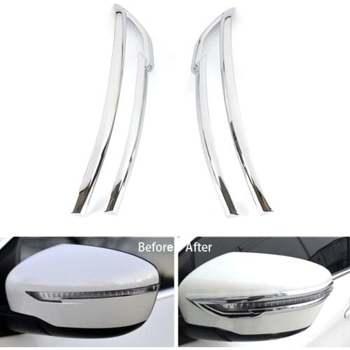 Chrome Side Mirror Strip Cover Trim For Nissan Juke Accessories 2016 2017 2018 Door Rear View ABS Plastic