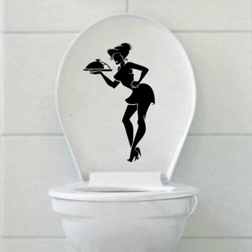 Cafe Kitchen Waitress Fashion Home Decor Vinyl Toilet Sticker Wall Decal 6WS0156