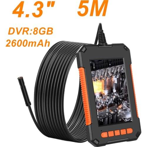 Pipeline and Endoscope Camera 1080P HD 4.3'' Screen Single & IP68 With 8 Adjustable LED