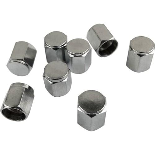 8 Pcs Car Bicycle Tire Aluminum Alloy Valve Cap Dust Cover Dust Cap Motorcycle Silver Valve Cover Copper Hexagonal Cap