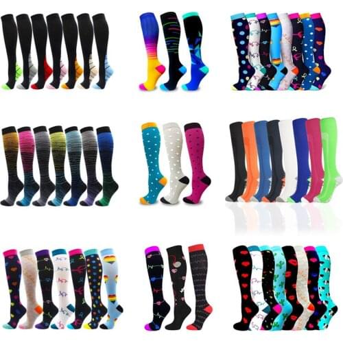 Dropship Unisex Compression Socks Fit Varicose Veins Blood Circulation Tired Recovery Nursing Hiking Travel Running Sports Socks