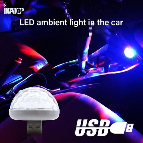 Mini Usb Portable Colorful Small Magic Ball Car Party Light Dj Led Rgb Interior Lamp Club Disco Magic Stage Effect Light
