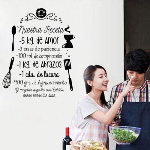 Our Home Decor Vinyl Kitchen Recipe Carving Wall Decal Art Wallpaper Poster Original Fashion Simple Decorative Painting