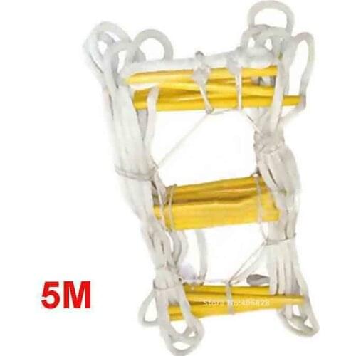 New 5M Upgrade Escape Ladder Wear-resistant Reinforced Anti-skid Soft Ladder Fire Inspection Rope Ladder 18-20MM (1-2nd floor)