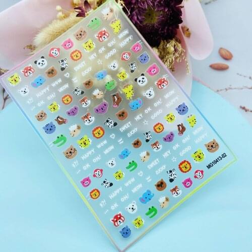 New Craft Transparent Bottom Nail Art Stickers 3D Nail Art Stickers Cartoon Cute Pet Dog Nail Art Decoration Stickers