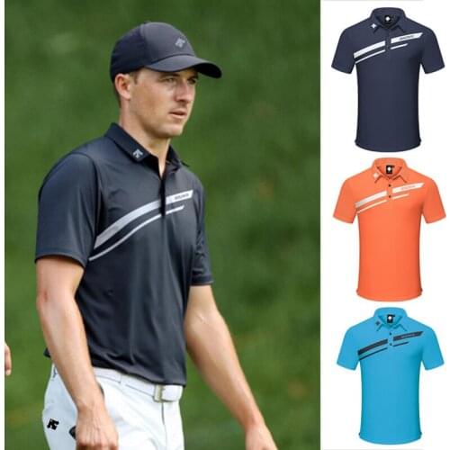 Golf Clothing Mens Short-Sleeved Breathable Sports Quick-Drying Outdoor Leisure Polo Shirt T-Shirt Top Anti-Wrinkle Non-Iron