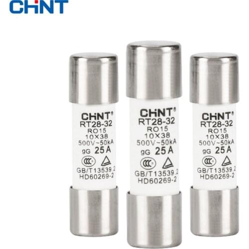 CHINT RT28-32 500V 45-62HZ RO15 Fuse core 2A 4A 6A 10A 16A 20A 25A 32A AC Overload protection and short circuit protection