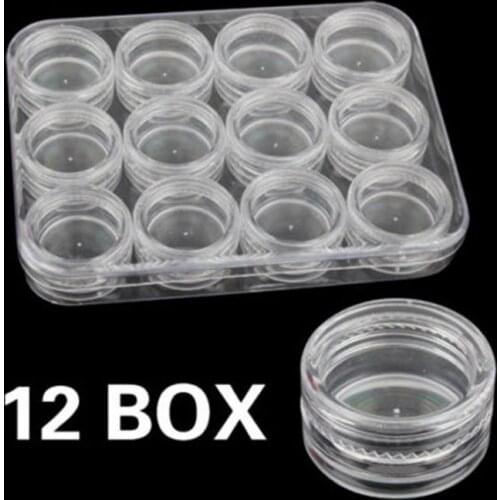 Empty Plastic Makeup Round Storage Box Nail Art Bead Container Portable Cosmetic Cream Jar Pot Box Round Bottle Bead Storage Box