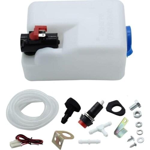 Windshield Washer Reservoir Tank with Pump 1.5L 12V Universal Windshield Wiper Fluid Bottle for SUV Trailers off-road vehicles