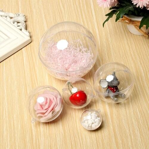 Christmas Clear Baubles Transparent Craft Fillable Ball Plastic Home Decor Wedding Garden Tree Hanging Party Gift Box Decoration