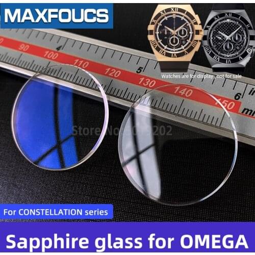 Sapphire crystal For CONSTELLATION series111.20.36.20.58.001/123.10.27.60.02.001 AR-coating Parts watch glass for OMEGA brand