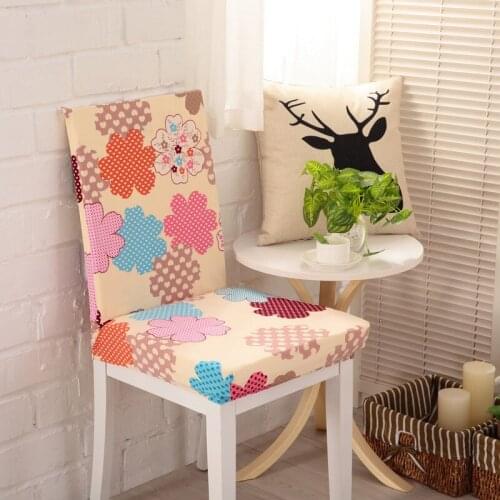 Printing Removable Stretch Dining Chair Protector Slipcover Cover Spandex Absorb Sweat Anti-dirty Cozy Soft Seat Case 30