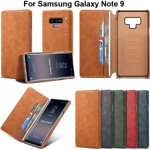Vintage Wallet Case for Samsung Galaxy Note 9 Cover With Money Pocket Card Slots Note9 Phone casing Shell protector capa Fundas