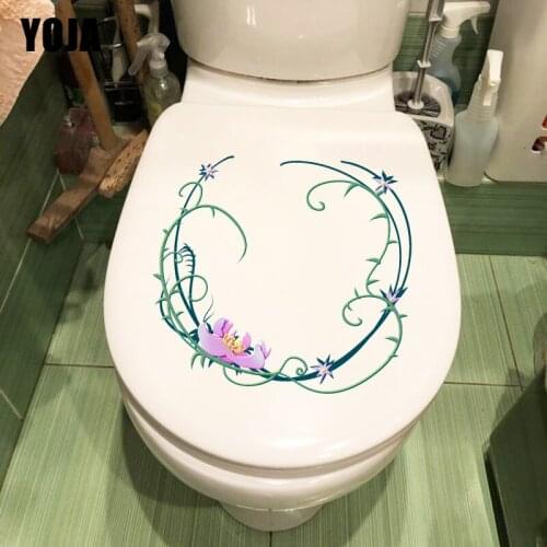 YOJA 22.6*20.5CM Vine Garland Fresh Home Room Wall Decor Fashion Bathroom Toilet Sticker T1-0760