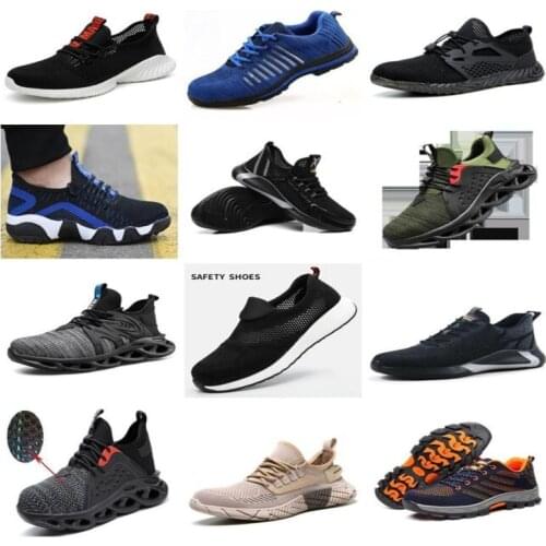 Safety Work Boots For Men Breathable Safety Shoes Air Mesh Work Shoes Steel Toe Puncture-proof Indestructible Shoes Work Sneaker