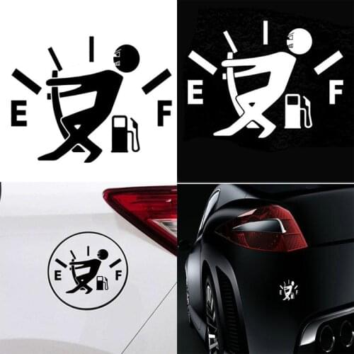 1 PC Funny Car Stickers Pull Fuel Tank Cover Pointer Full Hellaflush Reflective Car Sticker Car Styling Black White Dropshipping