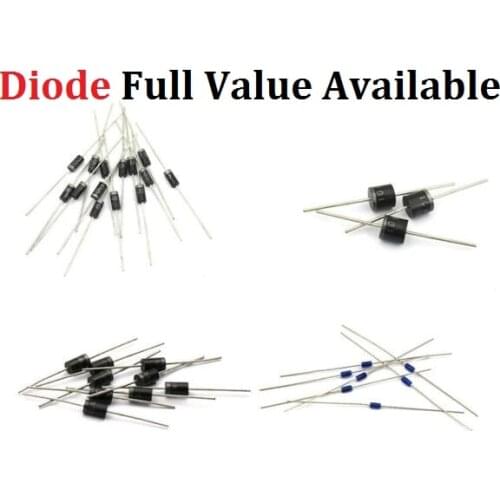 100PCS IN 1N4001 1N4148 1N5399 1N5408 1N4002 1N4003 1N4004 1N4005 1N4007 IN5401 1N5817 1N5819 1N5822 1N60 RL207 Diode Free Ship